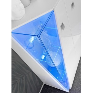 Vitrine basse 2 portes collection SPIKE couleur blanche. Meuble design
