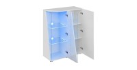 Vitrine basse 2 portes collection SPIKE couleur blanche. Meuble design