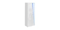 Vitrine haute 2 portes collection SPIKE couleur blanche. Meuble design