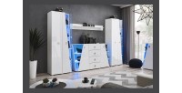 Vitrine haute 2 portes collection SPIKE couleur blanche. Meuble design