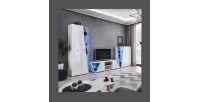 Vitrine haute 2 portes collection SPIKE couleur blanche. Meuble design