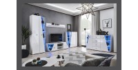 Vitrine haute 2 portes collection SPIKE couleur blanche. Meuble design