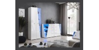 Vitrine haute 2 portes collection SPIKE couleur blanche. Meuble design