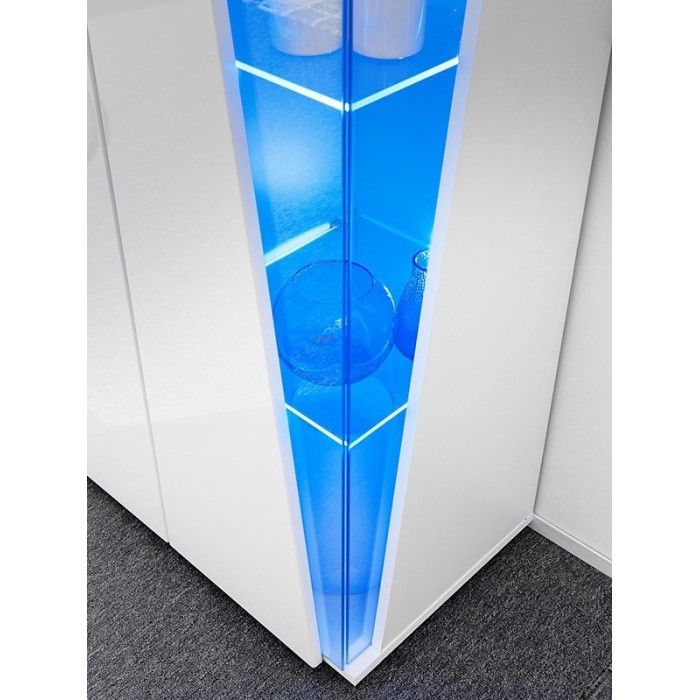 Vitrine haute 2 portes collection SPIKE couleur blanche. Meuble design