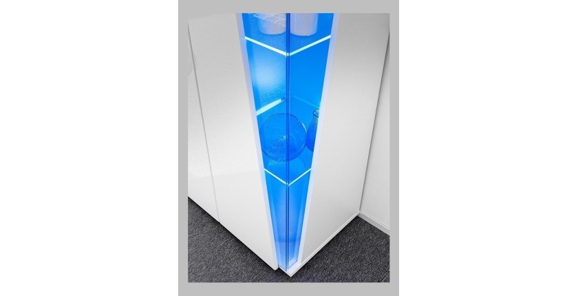 Vitrine haute 2 portes collection SPIKE couleur blanche. Meuble design