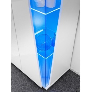 Vitrine haute 2 portes collection SPIKE couleur blanche. Meuble design