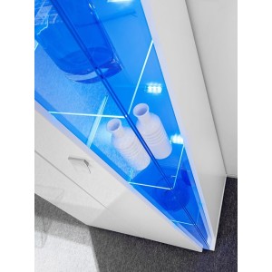 Vitrine haute 2 portes collection SPIKE couleur blanche. Meuble design