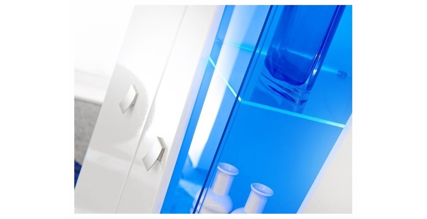 Vitrine haute 2 portes collection SPIKE couleur blanche. Meuble design
