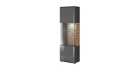 Vitrine collection  OHIO. Couleur gris anthracite et chêne. LED incluses