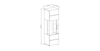 Vitrine collection  OHIO. Couleur gris anthracite et chêne. LED incluses