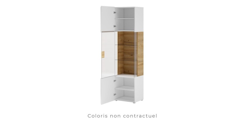 Vitrine collection  OHIO. Couleur gris anthracite et chêne. LED incluses