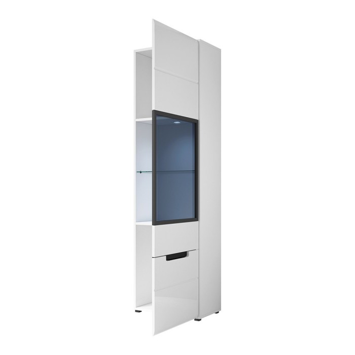 Vitrine collection LUCIA modèle haut + LED. Meuble design idéal pour votre salle à manger