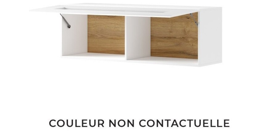Vitrine suspendue horizontale collection OHIO coloris gris anthracite et chêne.
