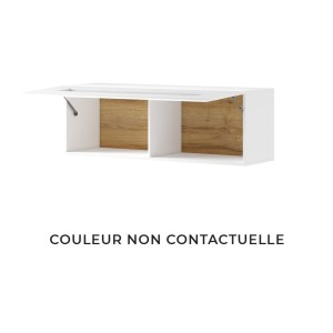 Vitrine suspendue horizontale collection OHIO coloris gris anthracite et chêne.