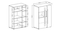 Vitrine design XL collection BREDA. LED incluses. Coloris chêne.