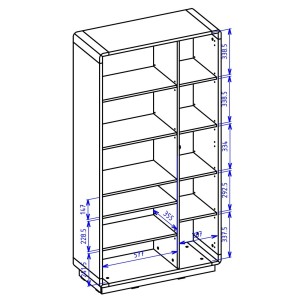 Armoire design avec niche éclairée collection VILLA. Couleur chêne et noir.