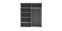 Armoire design 180 cm avec 2 portes coulissantes collection BLISS. Couleur gris béton