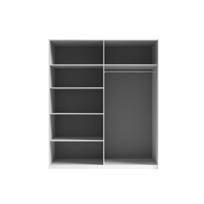 Armoire design 180 cm avec 2 portes coulissantes collection BLISS. Couleur gris béton