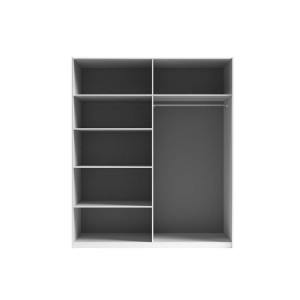 Armoire design 180 cm avec 2 portes coulissantes collection BLISS. Couleur gris béton