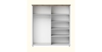 Armoire 200x220 avec 4 portes. Coloris blanc et chêne. Collection ASSIA