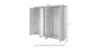 Armoire 250x220 avec 5 portes. Coloris vert kaki et chêne. Collection ASSIA