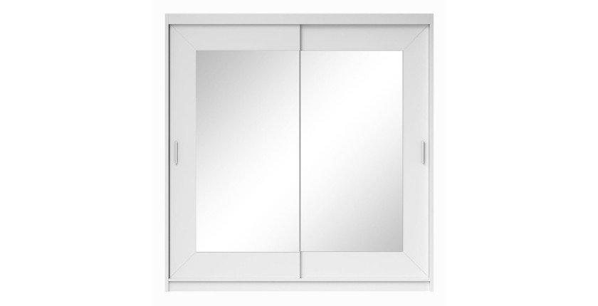 Armoire 180cm avec miroirs et portes coulissantes. Collection ROMEO. Coloris blanc