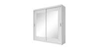 Armoire 200cm avec miroirs et portes coulissantes. Collection ROMEO. Coloris blanc