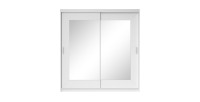 Armoire 200cm avec miroirs et portes coulissantes. Collection ROMEO. Coloris blanc
