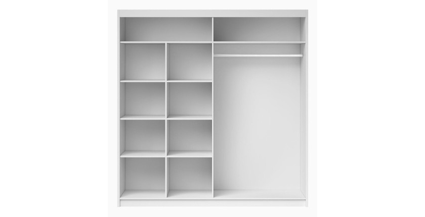 Armoire 200cm avec miroirs et portes coulissantes. Collection ROMEO. Coloris blanc