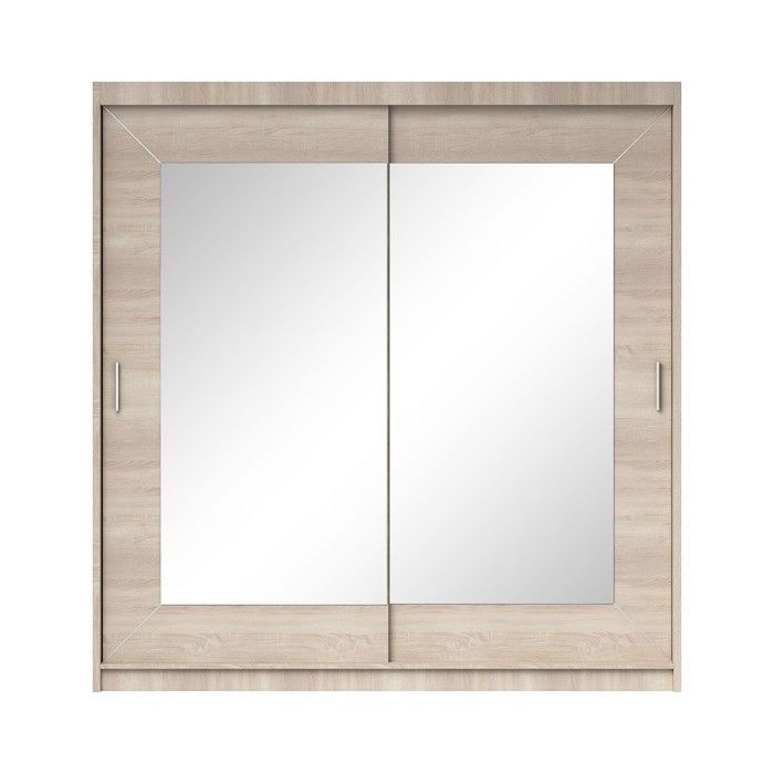 Armoire 180cm avec miroirs et portes coulissantes. Collection ROMEO. Coloris chêne