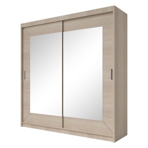Armoire 180cm avec miroirs et portes coulissantes. Collection ROMEO. Coloris chêne
