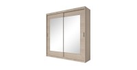Armoire 200cm avec miroirs et portes coulissantes. Collection ROMEO. Effet chêne
