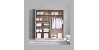 Armoire 200cm avec miroirs et portes coulissantes. Collection ROMEO. Effet chêne