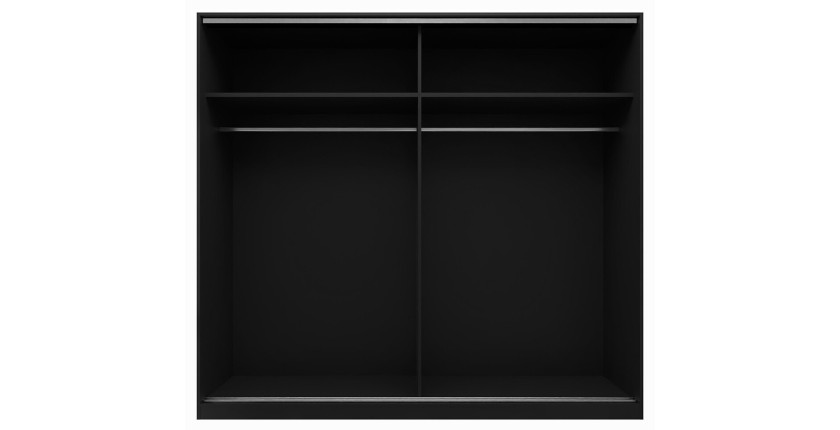 Armoire noire 200cm avec miroirs, portes coulissantes. Collection CALABRE.