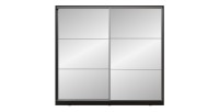Armoire noire 200cm avec miroirs, portes coulissantes. Collection CALABRE.