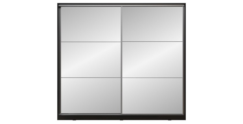 Armoire noire 200cm avec miroirs, portes coulissantes. Collection CALABRE.