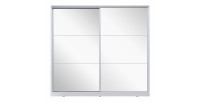 Armoire blanche 200cm avec miroirs, portes coulissantes. Collection CALABRE.