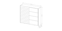 Armoire 2 portes coulissantes 200cm couleur chêne et blanc. Collection FLOYD