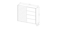 Armoire 2 portes coulissantes 220cm couleur chêne et blanc. Collection FLOYD