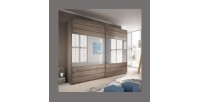 Armoire 220cm. 2 portes coulissantes avec miroirs couleur chêne. Collection FLOYD