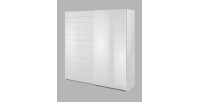 Armoire 2 portes coulissantes 220cm couleur blanc brillant. Collection FLOYD