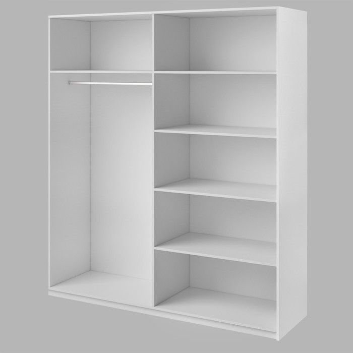Armoire 2 portes coulissantes 220cm couleur blanc brillant. Collection FLOYD