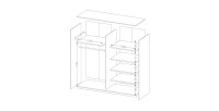 Armoire 2 portes coulissantes 220cm couleur blanc brillant. Collection FLOYD