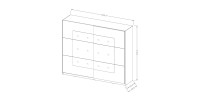Armoire design 220cm. 2 portes avec miroirs modulables. Couleur noir mat. Collection EOS