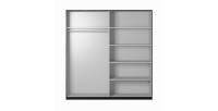 Armoire design 220cm. 2 portes avec miroirs modulables. Couleur noir mat. Collection EOS