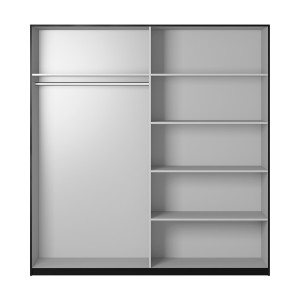 Armoire design 180cm. 2 portes avec miroirs modulables. Couleur noir mat. Collection EOS