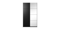 Armoire design 150cm. 2 portes avec miroirs modulables. Couleur noir mat. Collection EOS