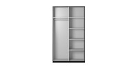 Armoire design 120cm. 2 portes avec miroirs modulables. Couleur noir mat. Collection EOS