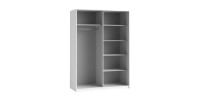Armoire design 120cm. 2 portes avec miroirs modulables. Couleur blanc mat. Collection EOS