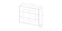 Armoire design 2 portes 220 cm avec miroir. Couleur blanc brillant. Collection EOS
